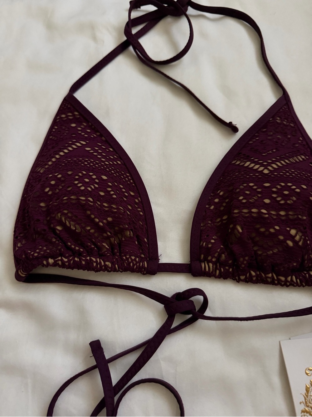 BECCA Color Play Crochet Triangle Bikini Top - Picture 5 of 6